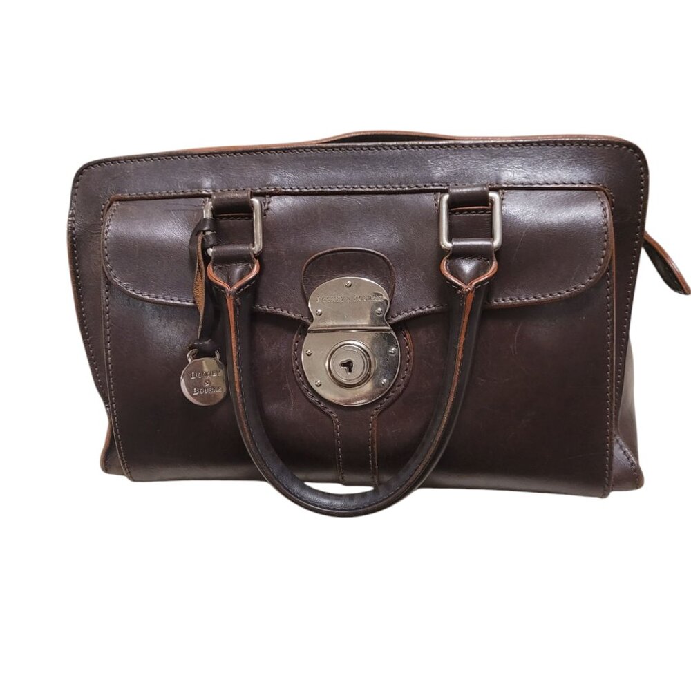 Dooney & Bourke Vintage Destressed Brown Leather Handbag